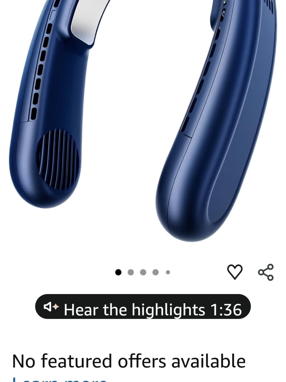 Brand New Wireless Neck Fan in Deep Blue
